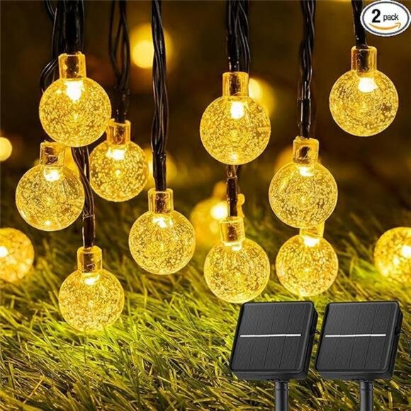 Solar String Lights Outdoor Waterproof, 2 Pack 60 LED 36.5 FT Each - Picture 7 of 7